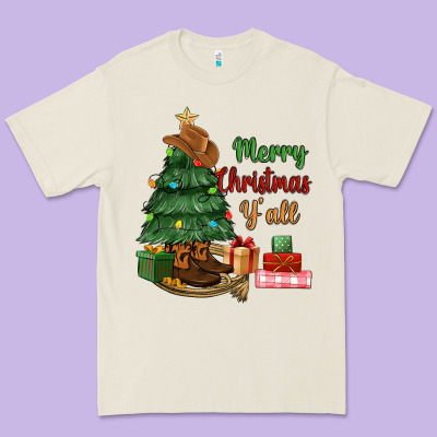 Merry Christmas Y'all Premium Tee Designed By Maliassmallbusiness