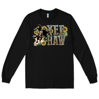 Black Yee haw Cowboy western Long Sleeve Tee - HowdyJamesFarm