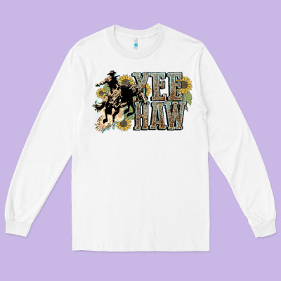 Yee Haw Cowboy Western Long Sleeve Tee Designed By Howdyjamesfarm