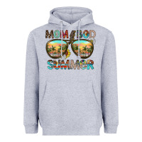 Heather Grey Mom Bad Summer Heavyweight Hoodie - CowhideDigitalArt