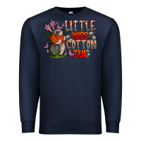 Navy Little Miss Cotton Tail Premium Sweatshirt - CowhideDigitalArt