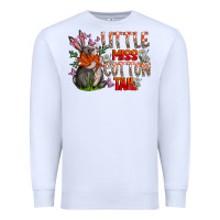 White Little Miss Cotton Tail Premium Sweatshirt - CowhideDigitalArt