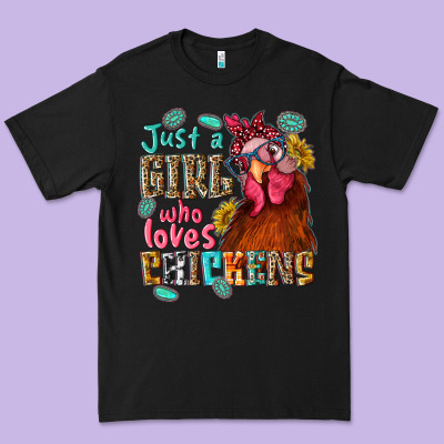 Just A Girl Who Loves Chickens Premium Tee Designed By Nancycooperartshop