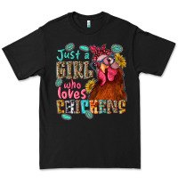 Black just a girl who loves chickens Premium Tee - NancyCooperArtShop