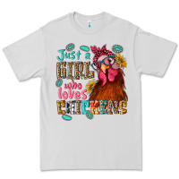 Dove Grey just a girl who loves chickens Premium Tee - NancyCooperArtShop