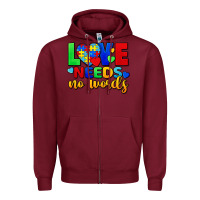 Burgundy love needs no words Zipper Hoodie - FaDigitalArtStudio