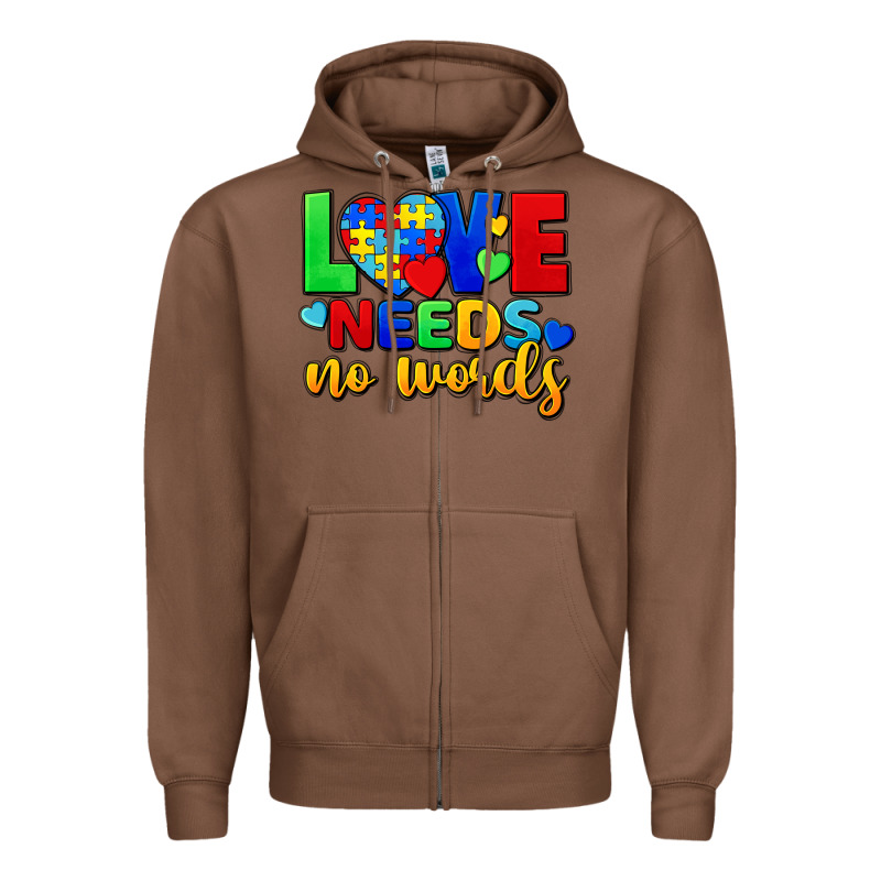 Love Needs No Words Zipper Hoodie by FaDigitalArtStudio | Teevron