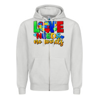 Dove Grey love needs no words Zipper Hoodie - FaDigitalArtStudio
