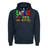 Navy love needs no words Zipper Hoodie - FaDigitalArtStudio