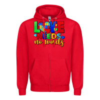 Red love needs no words Zipper Hoodie - FaDigitalArtStudio