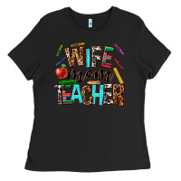 Black wife mom teacher Ladies Tee - NancyCooperArtShop