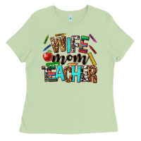 Matcha wife mom teacher Ladies Tee - NancyCooperArtShop
