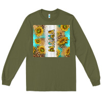 Army Green western mother's day mama with turquoise and sunflowers and leopard tu Long Sleeve Tee - TumblerDesignByShophia