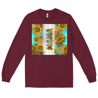 Burgundy western mother's day mama with turquoise and sunflowers and leopard tu Long Sleeve Tee - TumblerDesignByShophia