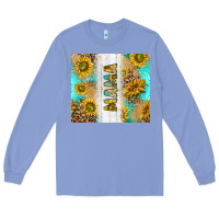 Colony Blue western mother's day mama with turquoise and sunflowers and leopard tu Long Sleeve Tee - TumblerDesignByShophia