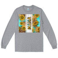 Heather Grey western mother's day mama with turquoise and sunflowers and leopard tu Long Sleeve Tee - TumblerDesignByShophia