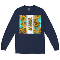 Navy western mother's day mama with turquoise and sunflowers and leopard tu Long Sleeve Tee - TumblerDesignByShophia