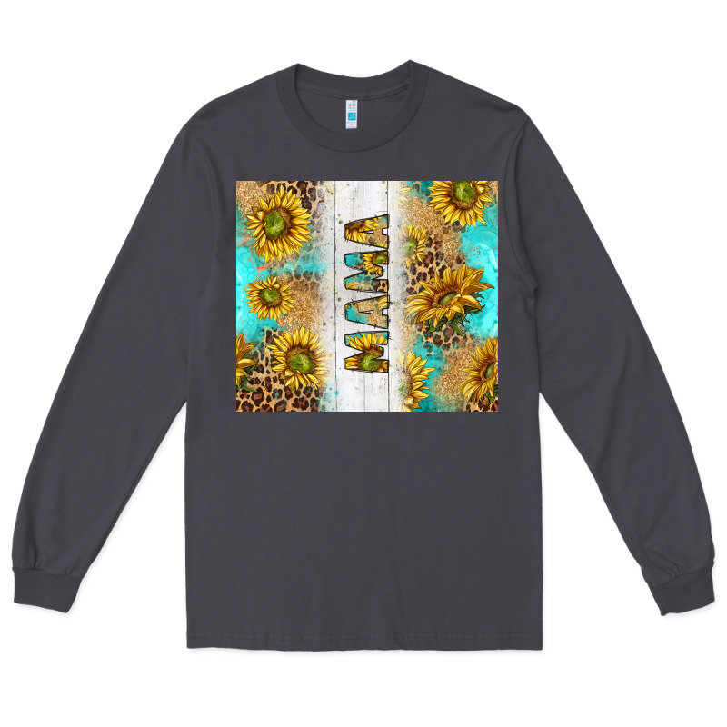 Western Mother's Day Mama With Turquoise And Sunflowers And Leopard Tu Long Sleeve Tee by TumblerDesignByShophia | Teevron