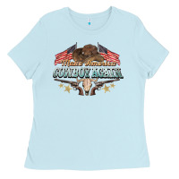 Baby Blue make america cowboy again Ladies Tee - NancyCooperArtShop