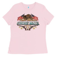 Bubblegum Pink make america cowboy again Ladies Tee - NancyCooperArtShop