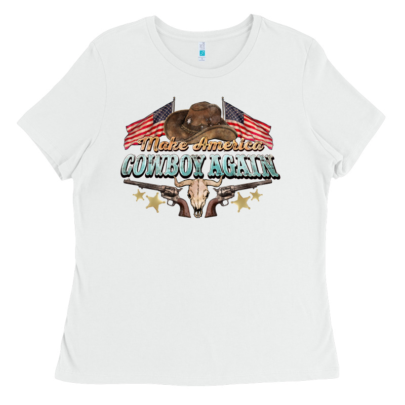 Make America Cowboy Again Ladies Tee by NancyCooperArtShop | Teevron