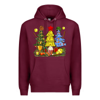 Burgundy christmas with softball trees bbs Premium Hoodie - BundleAndBundleShop