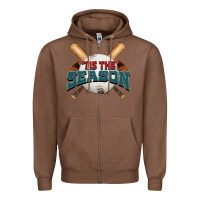 Chestnut 'tis the season baseball Zipper Hoodie - FaDigitalArtStudio
