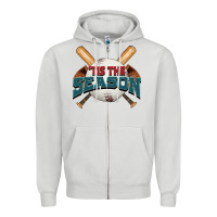 Dove Grey 'tis the season baseball Zipper Hoodie - FaDigitalArtStudio