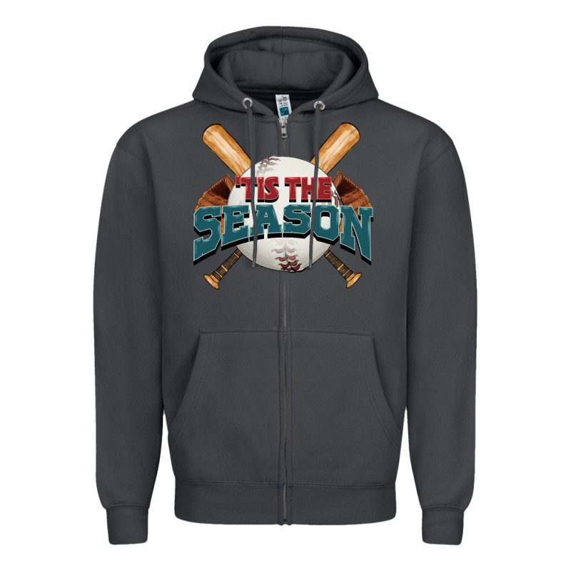 'tis The Season Baseball Zipper Hoodie by FaDigitalArtStudio | Teevron