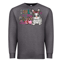 Charcoal Heather Little Miss Cotton Tail Premium Sweatshirt - CowhideDigitalArt