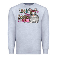 Heather Grey Little Miss Cotton Tail Premium Sweatshirt - CowhideDigitalArt