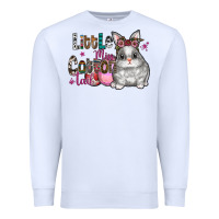White Little Miss Cotton Tail Premium Sweatshirt - CowhideDigitalArt