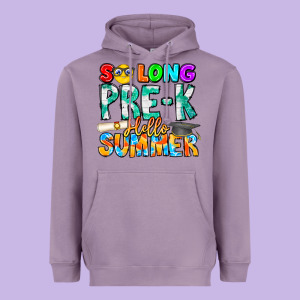 So Long Pre K Hello Summer Heavyweight Hoodie Designed By Cowhidedigitalart