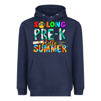 Navy So Long Pre K Hello Summer Heavyweight Hoodie - CowhideDigitalArt