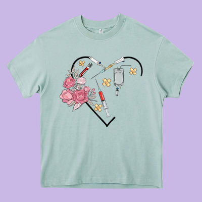 Phlebotomy Add Your Name Heavy Core Tee Designed By Maliassmallbusiness