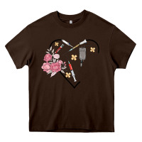 Chocolate Brown phlebotomy add your name Heavy Core Tee - MaliasSmallBusiness