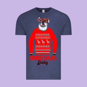 Christmas Buldog Vintage Tee Designed By Bettercallsaul