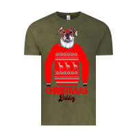 Vintage Olive Christmas Buldog Vintage Tee - Bettercallsaul