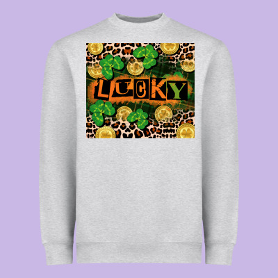 St. Patricks Day Lucky Heavyweight Sweatshirt Designed By Cowgirlartshop