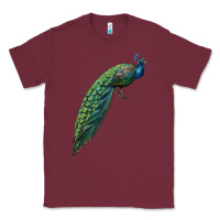 Burgundy Peacock Classic Tee - LillyAllenDesigns