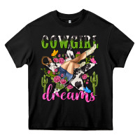 Black western rodeo cowgirl dreams Heavy Core Tee - NancyCooperArtShop