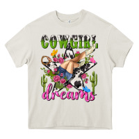 Cream western rodeo cowgirl dreams Heavy Core Tee - NancyCooperArtShop