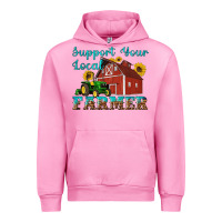 Fuchsia Pink western support your local farmer Urban Hoodie - Artiststas