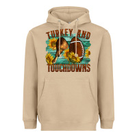 Mushroom Turkey And Touchdowns Heavyweight Hoodie - LillyAllenDesigns