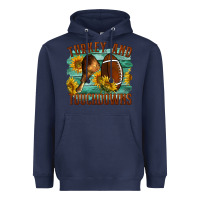 Navy Turkey And Touchdowns Heavyweight Hoodie - LillyAllenDesigns