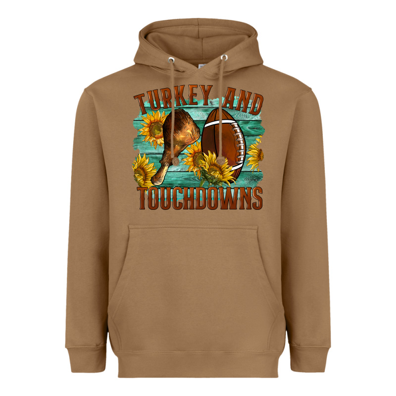 Turkey And Touchdowns Heavyweight Hoodie by LillyAllenDesigns | Teevron