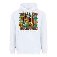 White Turkey And Touchdowns Heavyweight Hoodie - LillyAllenDesigns