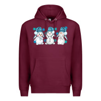 Burgundy snowman winter bbs Premium Hoodie - BundleAndBundleShop