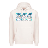 Pale Pink snowman winter bbs Premium Hoodie - BundleAndBundleShop