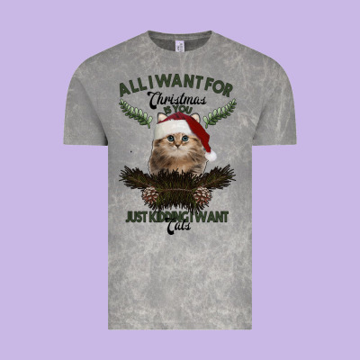 All I Want For Christmas Is You Just Kidding I Want Cats Vintage Tee Designed By Bettercallsaul